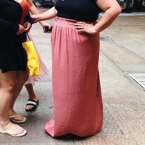 Pink maxi skirt